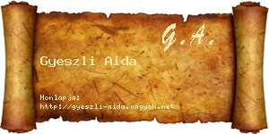 Gyeszli Aida névjegykártya